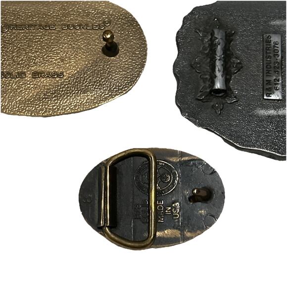 5 Mens Vintage Various Machinist Metal Western Belt Buckle - Picture 8 of 8